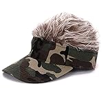 Novelty Hair Visor Sun Spiked Visor with Hair Fake Hat with Hair for Men Adjustable Baseball...