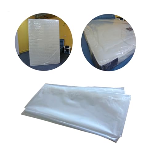 Cabilock Transparent Plastic Mattress Cover Heavy Duty Mattress Bag for Moving Storage Fits Standard Extra- Pillow-top Variations Topper
