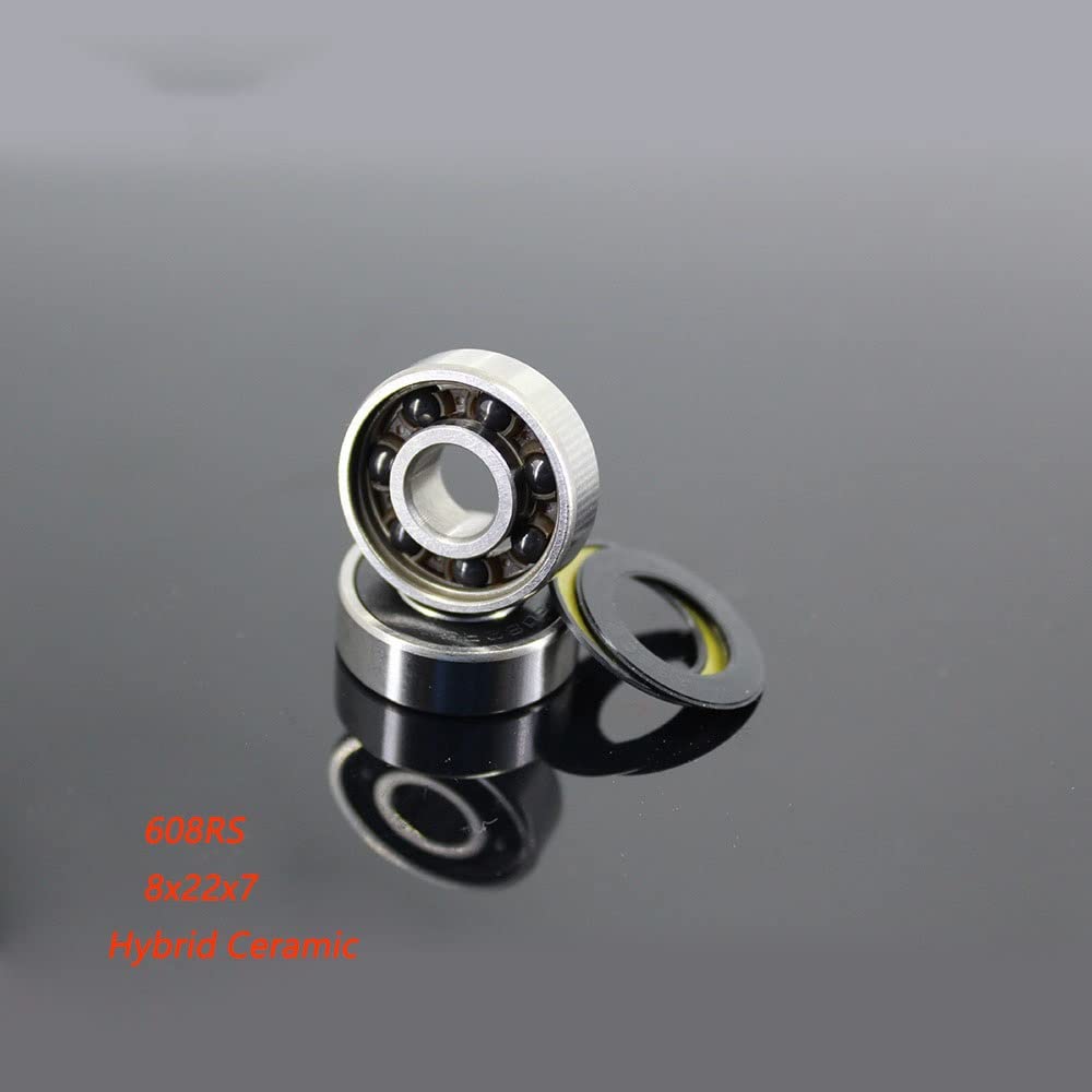 8 PCS 608 2R Port en céramique Hybride ABEC-7 8x22x7 mm Skateboard Spinner Ceramic Nitride Pro Series 60 8rs Roulements à Billes SI3N4