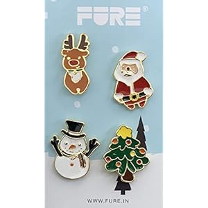 FURE Christmas Enamel Pins - Set of 4 (Multi Colour) for Men & Women 4 41mh1+CjCQL. SL500 . SS300