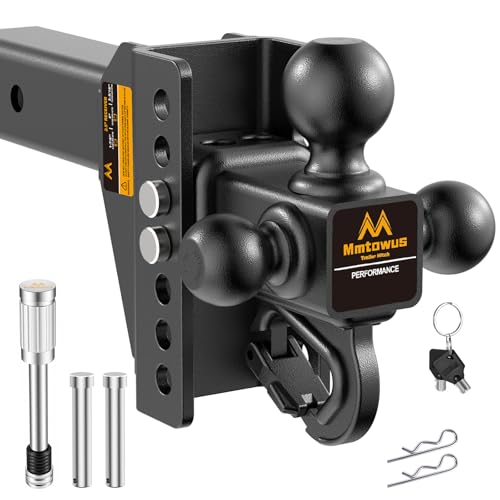 Mmtowus Adjustable Trailer Hitch -Drop Hitch Fit 2.5 Receiver-6 Drop/Rise