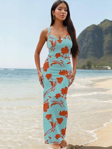 Image of Nimsruc Women Summer Long Dress Casual Slip Sexy Slim Sleeveless Bodycon Maxi Dresses for Women 2024
