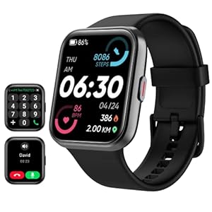 Smartwatch Herren mit Telefonfunktion,1,7” Uhren Damen mit Alexa großem Farbdisplay 60 Sportmodi Fitnessuhr Pulsuhr SpO2 Schlafmonitor Schrittzähler IP68 Wasserdicht Fitness Tracker für Android iOS