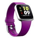H4 Fitness Health 2in1 Smart Watch for Men Women Smartwatch with All-Day Heart Rate Monitor Activitity Tracker Waterproof Bluetooth Running Sports Pedometer Watches for Android & iOS phones (Voilet)