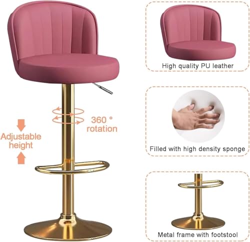 Tabouret de bar design en polyuréthane avec piètement doré chic - 4