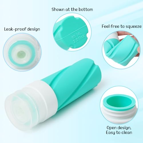 14 Pack 100ml Silicone Travel Bottles for Toiletries with Zipper Toiletry Bag Travel Size Toiletries Set TSA Approved Travel Accessories for Toiletries or Cosmetic, Holiday Travel Essentials - Image 5