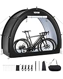 VEVOR Tienda de Campaña para Bicicletas, Tienda Impermeable en Forma de Abanico 1706x2011x792mm con Ventana Ventilada, Fibra de Vidrio de Alta Resistencia y Cremalleras Dobles para 1 o 2 Bicicletas