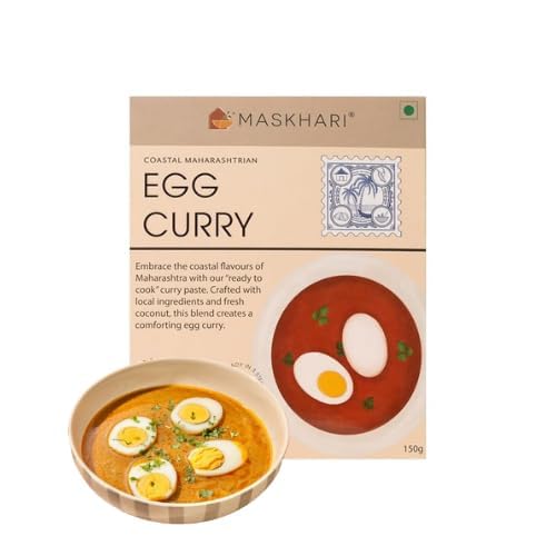 Image of Maskhari Ready to Eat Egg Curry Paste, 150g | Authentic Maharashtrian Egg Curry | Instant Indian Curry Base | No Preservatives, No Artificial Colors | Ready in Minutes
