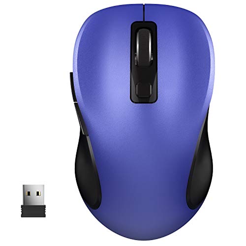 WisFox Souris sans Fil, 2.4G Souris Ergonomique sans Fil Souris d'Ordinateur Portable Souris USB 6 Boutons avec Nano-Récepteur 3 Niveaux de DPI Réglables Souris sans Fil pour Windows, Mac Cover