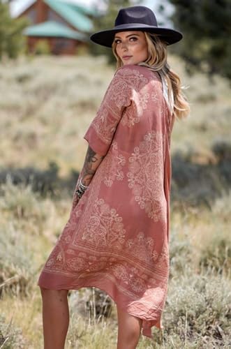 Spicy Sandia Kimonos for Women Floral Beach Cover Up Loose Swimsuit Bathing Suit Coverup Cardigan for Summer Swimwear4