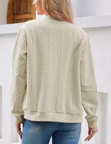 Image of Larmliss Women's Zip Up Cardigan Sweater Hoodies Long Sleeve Jacket Crewneck Casual Outerwear Spring Fall Trendy Coat Outfits