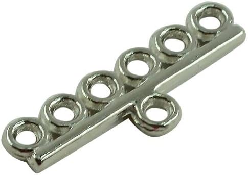 SNAPPSY 4x50 Pieces 6 Strand Hole Crimp End Bar Beads Jewelry Connector Jewelry Making