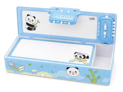Image of Invite Panda Pencil Case Suitcase Style Password Lock Pencil Case, Multi-Layer Pencil Box for Kids, Boys, Girls, Stationary Organizer Box, Birthday Return Gift for Kids(Panda Theme)