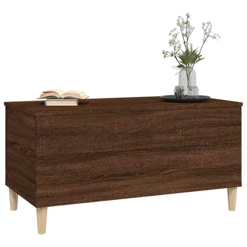 Table basse chêne marron gain de place pour optimiser les petits salons - 8