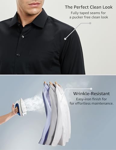 Image of Symbol Premium Men's Wrinkle-Resistant Regular Fit Cotton Formal Shirt | Black /White /Blue (Also Available in Plus Size)