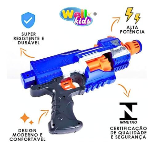 Pistola Arminha Brinquedo Tipo Nerf Automática 20 Dardos
