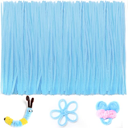 Image of IOOLEEM 200pcs Light Blue Pipe Cleaners Bulk for Crafts | Chenille Stems for DIY Flower Making & Festival Decor & Party Projects, Pipe Cleaner Crafts, Art and Craft Supplies