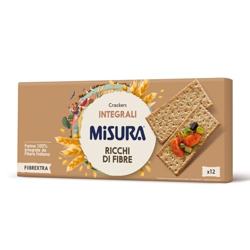 Misura Fibrextra Crackers Integrali - 100% Farina Integrale,...