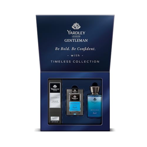 Yardley London Gentleman Range Assorted Pack With Royale Daily Wear Perfume, Compact Perfume, and Classy Musk Body Perfume - The Elite Collection| A Timeless Gift Collection For Men| Daily Use Body Perfume & No Gas Deodorant With Masculine Fragrance