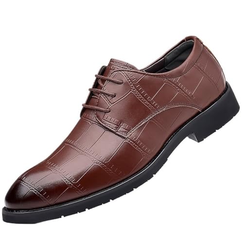 Men's Lace up Derby Shoes Spring Business Dress Shoes Casual Breathable Slip Leather Fashion Office Work Shoes