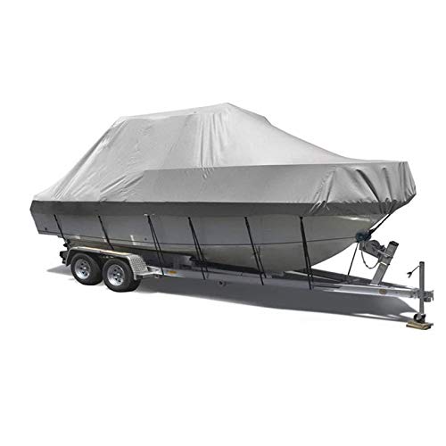 Bache pour bateau étanche 600D grise remorquable et bâche yacht tri-coque 14-16 pieds