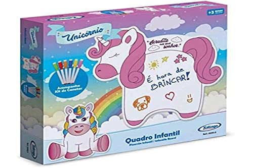 Brinquedo para Crianças Quadro Lousa Infantil Unicórnio C/ Kit de Canetinha Xalingo - 5322.1