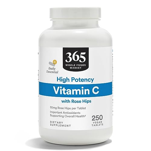 365 by Whole Foods Market High Potency Vitamin C with Rose Hips Vegan 250 Tablets