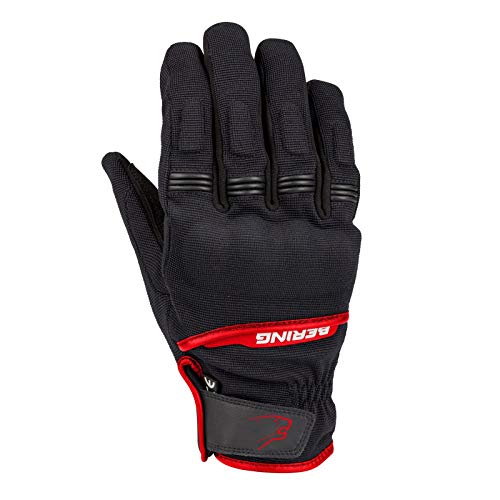 BERING Coppia di guanti da moto Borneo nero rosso taglia 8 (S)