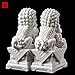 MIUXE White Marble Lion Statue - A Pair of Lions Statues, Fu Foo Dogs, Beijing Foo Dog, Chinese Feng Shui Decoration, 30CM