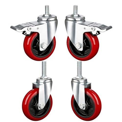 Aenmezen 3C` M16*80mm lWt Xe LX^[ u[Lt XCx zC[ ׏d300 kg É |E^ zC[ Ȃ J[gƋp(2swivel+2with brake,4inch)