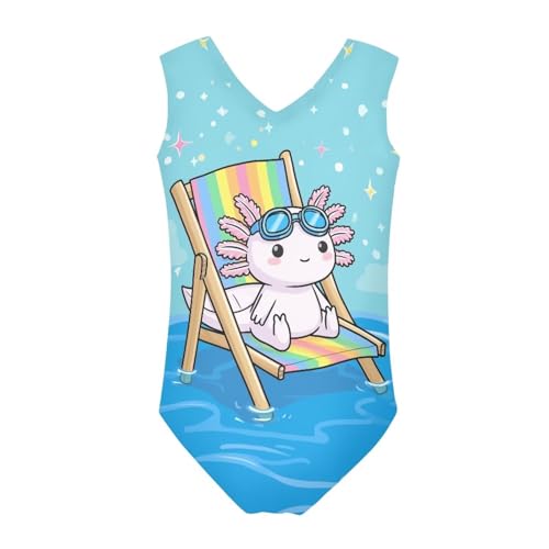 Image of Girls Swimsuits Size 3-14 Kids Summer Sleeveless One Piece Bathing Suit Beach V-Neck