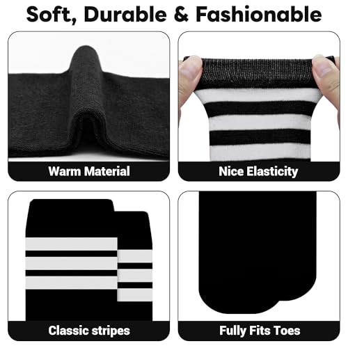 Ammiko 4 Pairs Kids Soccer Socks Knee High Socks Uniform Socks Youth Football Socks Long Tube Baseball Socks Girls Boys3