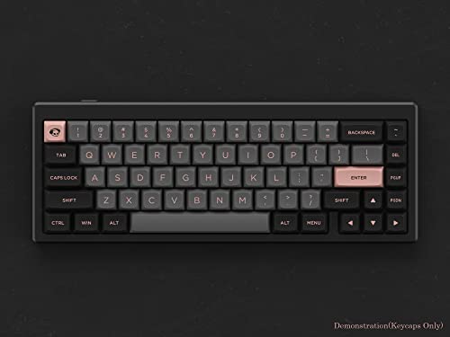 Akko Keycaps für Gaming Tastatur, ASA-Low Profile, PBT Double-Shot, Langlebig, Hoher Kontrast, Vollständig Tastenkappen Set für DIY Keyboard/Barebones Tastatur (Schwarz & Rosa, 155 Tasten) – Bild 7