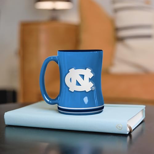 Image of Logo Brands NCAA North Carolina Tar Heels 14 oz Relief Coffee Mug - Officially Licensed Mug, Sculpted 3D Logo and Team Colors - Comfortable Handle and Glossy Finish for College Sports Fans