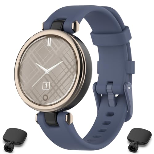 Alisitina Compatible With Garmin Lily Bands, 14.2mm Width Soft Silicone Band with Installation Tools for Garmin Lily Smartwatch (Blue)