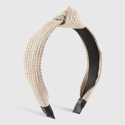 Bandeau tressé en paille anti mal de tête pour coiffure d'été stable