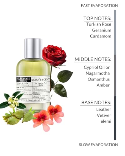 Image of Alternate Scents SATAN SCENT 100ml Long Lasting Perfume For Men& Women |Strong&Long Lasting with 30% Oil Concentration|Dark Smoky Spicy Oriental|Fragrance From France |Made In India|