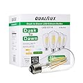 Dusk to Dawn Edison Light Bulbs ST58(ST19) Vintage, Soft White 2700K, 6.5W=60W, Non-Dimmable Auto On/Off, Light Sensing LED Filament Bulb Outdoor for porch patio garage garden,750LM, E26, 4-Pack