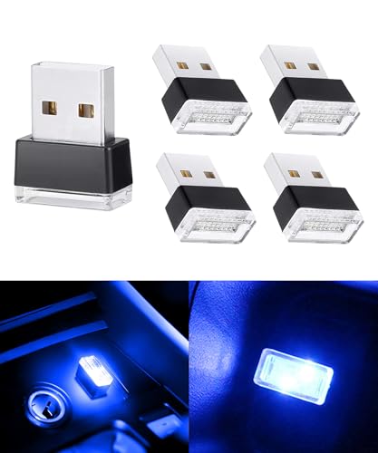 Flaconi 5PCS Luces Led Coche,Luz Interior del Coche Usb,Led Coche Interior,Luz Ambiente Coche,Luces de Ambiente para Coche,Adecuado para Iluminación Ambiental Interior de Automóviles