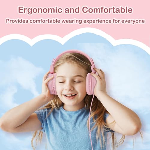 yoygerty Upgrade USB Type C On-Ear Kids Headphone for School-Light Pink - image 6