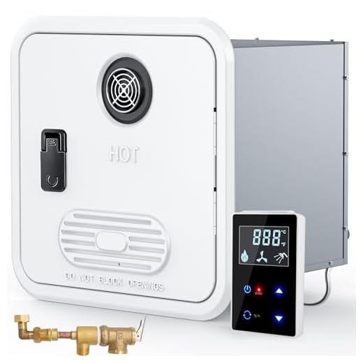 ITEFDTUTNE RV Tankless Water Heater, with 15 x 15 inches White Door and Remote Controller, DC 12V, Best High Altitude Performance, Ideal for RVers' Daily use