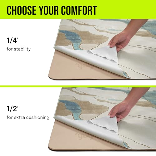 Image of gogoKIWI Yoga Mat and Towel Set - 6x4 ft Large Workout Mat with Matching Yoga Towel, Non-Slip, Home-Friendly, Machine Washable, Ideal for Yoga, Pilates & Floor Workouts