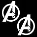 iJDMTOY (2) Cool The Avengers "A" Die-Cut Reflective Vinyl Decal Sticker For Car Window