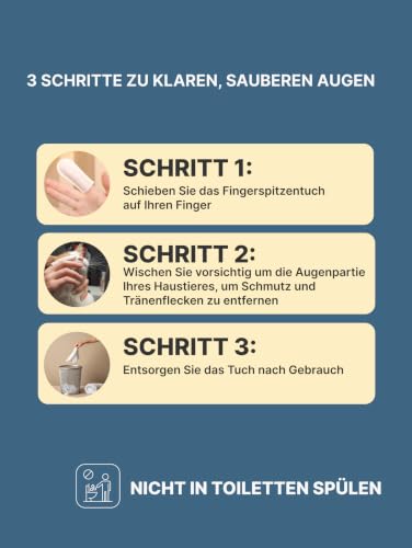 Tränenflecken Wipes Hund & Katze | Augenpflege Finger:Pads | 35 Stück