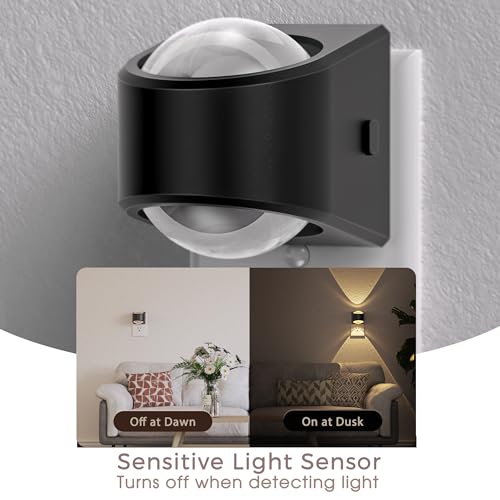 Image of Briignite Projector Night Light, Night Lights Plug into Wall, Soft White for Bedroom, Dimmable Brightness Dusk to Dawn Nightlight for Kids, Nursery, Bathroom, Home Decor, Gaming Room, 2 Pack