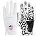 FINGER TEN Mens Golf Glove Rain Grip Value 3 Pack, Black White Left Hand Fit Right Handed Golfer, All Weather Durable Grip Size Small Medium Large XL (White, Large)