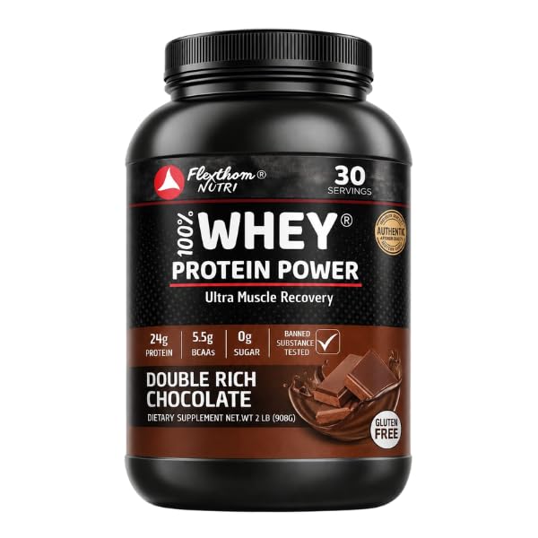 Flexthom Ultra-Pure 100% Whey Protein Powder – Double Chocolate | Lean Muscle Nutrition (2 lb)