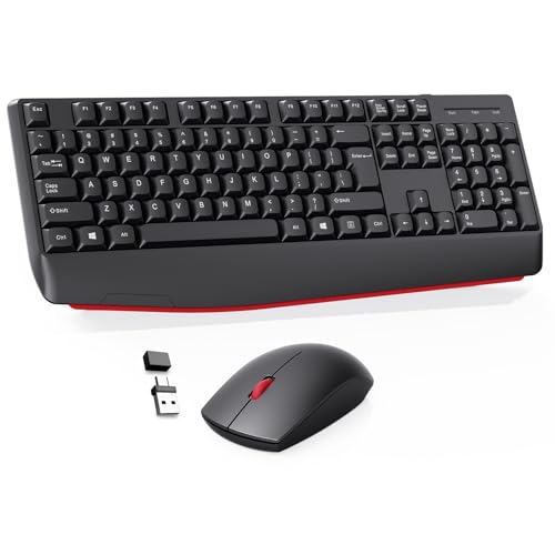 Wireless Keyboard and Mouse Combo-Full Size QWERTY Layout...
