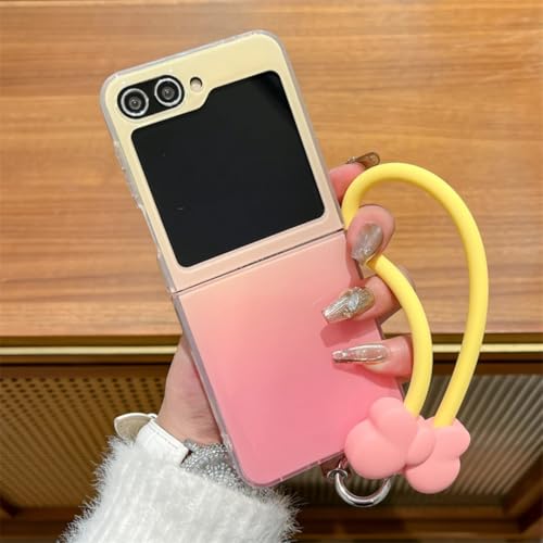 Coque Galaxy Z Flip4 rose l'accessoire mignon et tendre avec sa dragonne noeud romantique
