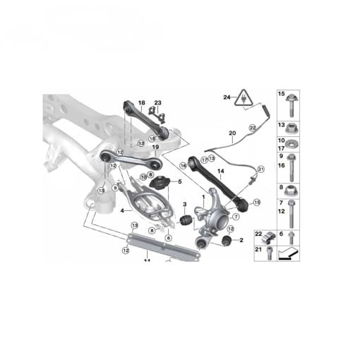 Brazos de control trasero para BMW Serie 1 y 3 E90 E92 E87, componentes de suspensión superior 3